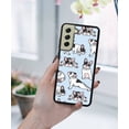 thumbnail image 5 of WIRESTER Shockproof Soft Rubber Cover Case for Samsung Galaxy S21 FE (Fan Edition) 5G 6.4" 2022, French Bulldog Funny Playful Postures On Light Blue Background, 5 of 5