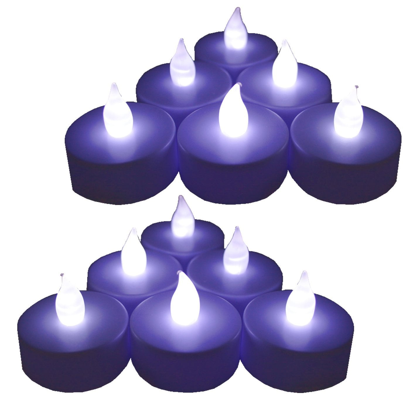 White flickering flameless lights 12 pack