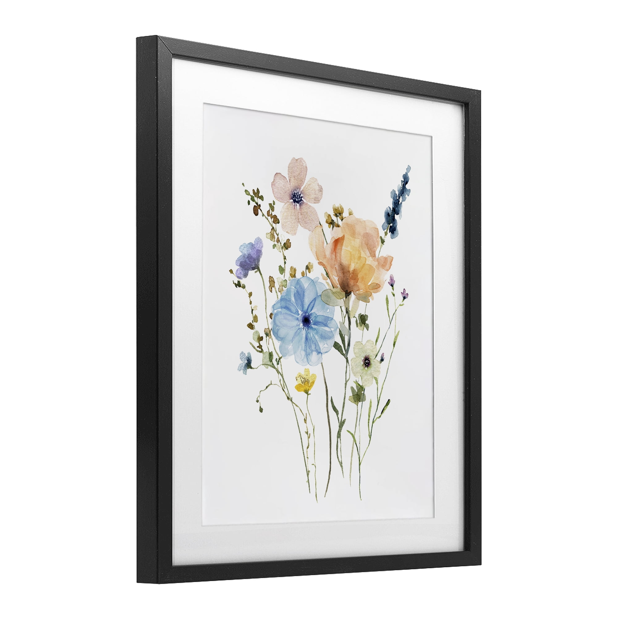 Stupell Industries Wildflower Sprig Bundle Black Framed Print Under Glass, design by Livi Finn