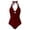 Wine, variant on One Piece Swimsuit for Women Fashion Solid Color Delicate Bow Bikini Swimwear Women Clothing