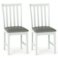 thumbnail image 1 of Gymax Wooden Dining Chair Set of 2 w/Rubber Wood Frame & Padded Seat & Curved Back White, 1 of 8