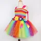 thumbnail image 5 of Vestido de tutú de hada arcoíris para niñas, ropa de fiesta de cumpleaños, vestido de princesa elegante con purpurina para niñas, disfraz de hada de duendecillo para Halloween para niños, 5 of 5