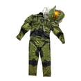 thumbnail image 2 of Halo Infinite Master Chief Costume, Kids Size Muscle Padded Video Game Jumpsuit M 8-10, 2 of 2