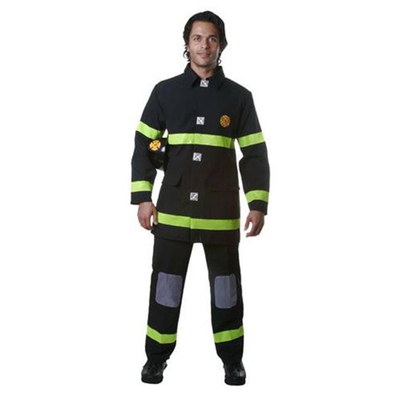 Adult Fire Fighter Costume in Black - Size X Large