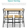 thumbnail image 3 of Songqin 3-Piece Modern Dining Set, Space Saving Dinette for Kitchen, Dining Room, Small Space w/Steel Frame, Built-in Storage Rack - Natural/Black, 3 of 14