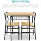 thumbnail image 3 of Songqin 3-Piece Modern Dining Set, Space Saving Dinette for Kitchen, Dining Room, Small Space w/Steel Frame, Built-in Storage Rack - Natural/Black, 3 of 14