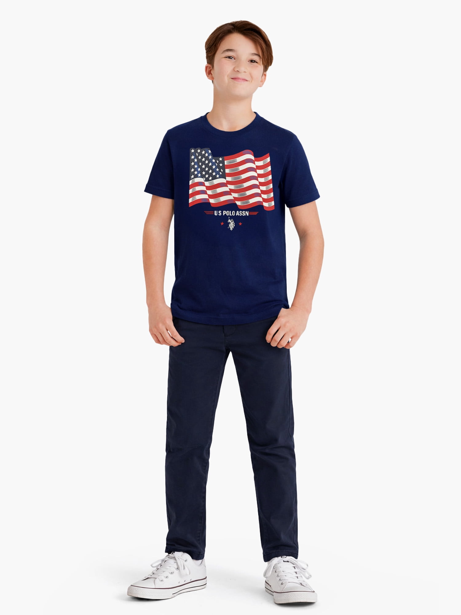 U.S. Polo Assn. Boys Graphic Flag Tee, Sizes 4-18