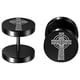 thumbnail image 4 of Pendientes de Botón Redondos Negros Góticos con Barra Piercing Yuyangstore Estilo C, 4 of 8