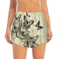 thumbnail image 2 of Picia Vintage Floral Pattern Women's 2 in 1 Athletic Running Shorts High Waisted Workout Casual Gym Sweat Shorts with Comfy Liner Zipper Pockets-XX-Large, 2 of 9