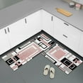 thumbnail image 3 of Anti Fatigue Kitchen Mats Set of 2, Non Slip Cushioned Kitchen Rug Sets, Washable Geometric Square Kitchen Runner Rugs for Home Office Laundry, 17'''' x 47'''' + 17'''' x 30'''' Abstract Art Patchwork, 3 of 6
