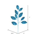 thumbnail image 2 of Vickerman QG191812 29 in. Turquoise Glitter Leaf Spray - 6 per Bag, 2 of 2