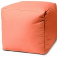 thumbnail image 4 of 17  Cool Flamingo Coral Solid Color Indoor Outdoor Pouf Cover, 4 of 5