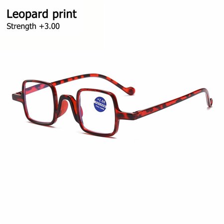 Vision Care Anti Blue Light Square Frame Portable Reading Glasses Eyewear Presbyopia Eyeglasses Far Sight Eyewear LEOPARD PRINT STRENGTH +3.00