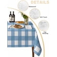 thumbnail image 2 of Blue White Plaid Table Cloth, Gradient Geometric Buffalo Checkered Waterproof Tablecloth for Square Tables, Reusable Washable Fabric Table Cover for Restaurant Kitchen Dining Tables 54"x54", 2 of 6