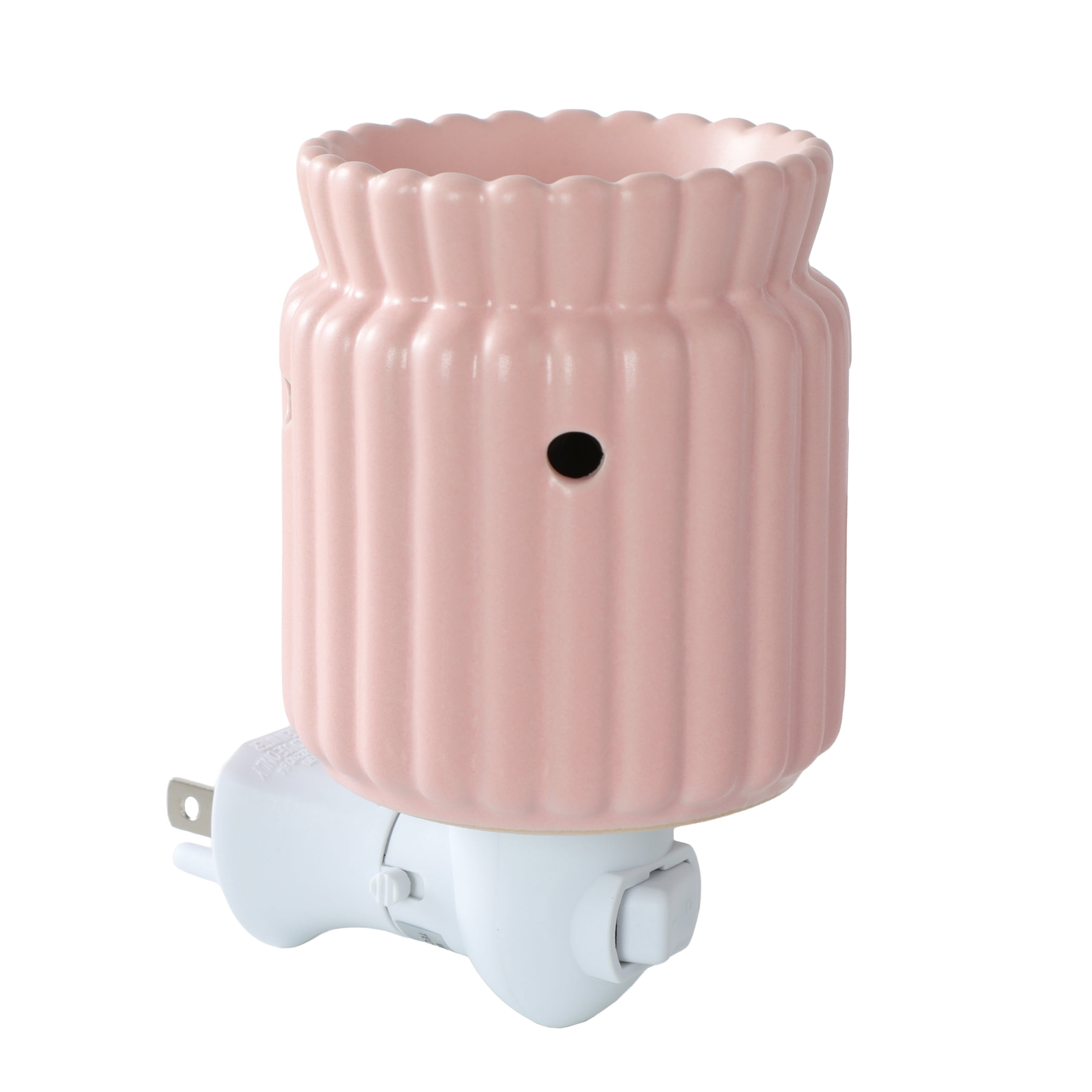 Mainstays Ribbed Ceramic Wax Melt Plug-in Warmer, Pink Blush