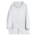 thumbnail image 5 of iHPH7 Womens Rain Jacket with Hood Hooded Rain Coats for Women Windbreaker Jacket Women Travel Rain Coats for Women Packable Fall Coats Active Wear Jackets for Woman Workout Jackets for Woman Gray XL, 5 of 8