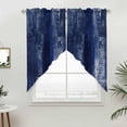 thumbnail image 5 of Navy Blue Kitchen Window Curtains, Swag Curtains Valance for Bedroom Living Room Bathroom, Retro Oil Painting Modern Abstract Art Aesthetics Rod Pocket Window Curtain Block Drapes 2 Panels 28"x36", 5 of 9