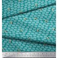 thumbnail image 3 of Soimoi Green Rayon Fabric Clouds & Bird Decor Fabric Printed Yard 42 Inch Wide, 3 of 5