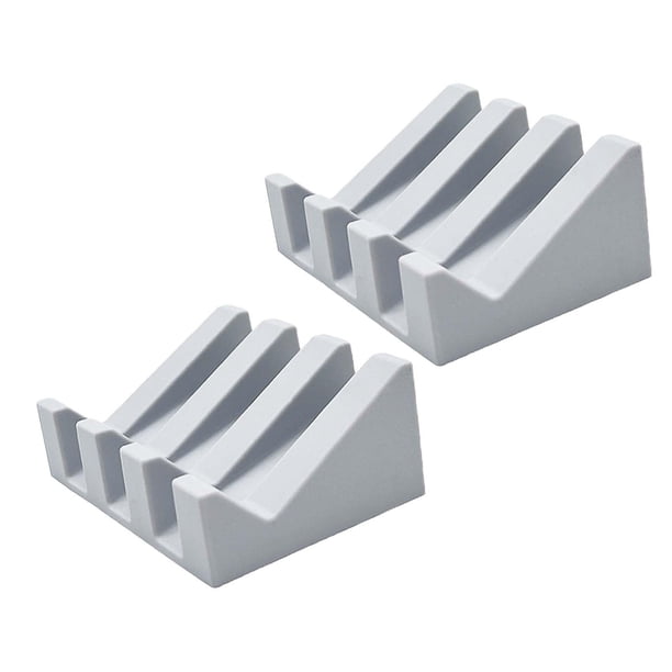 2x Jabonera para Baño, Soporte para Jabón con Drenaje, Bandeja de Drenaje Portátil, Contenedor, Organizador de Baño, Estante, Caja de Jabón para Viaje gris