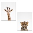 thumbnail image 1 of Beautiful Baby Giraffe and Leopard Close-Up Photography Set; Cabin Lodge or Nursery Decor; Two 11x14in Paper Posters, 1 of 1