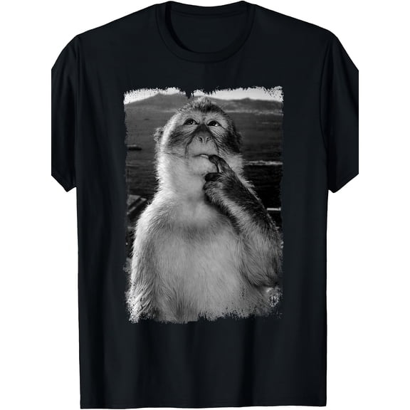 funny thinking monkey meme funny animal gen alpha meme t shirt boys and girls soft tops for casual spring summer style size 120 160