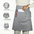 thumbnail image 4 of Unique Bargains Waist Apron Waist Aprons with Pockets Waiter Aprons for Women and Men Gray 27.56"x19.69", 4 of 6