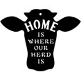 thumbnail image 1 of Letrero de metal con texto "El hogar es donde está nuestro rebaño", tamaño 13,5 x 11 pulgadas, Country Farmho, 1 of 5