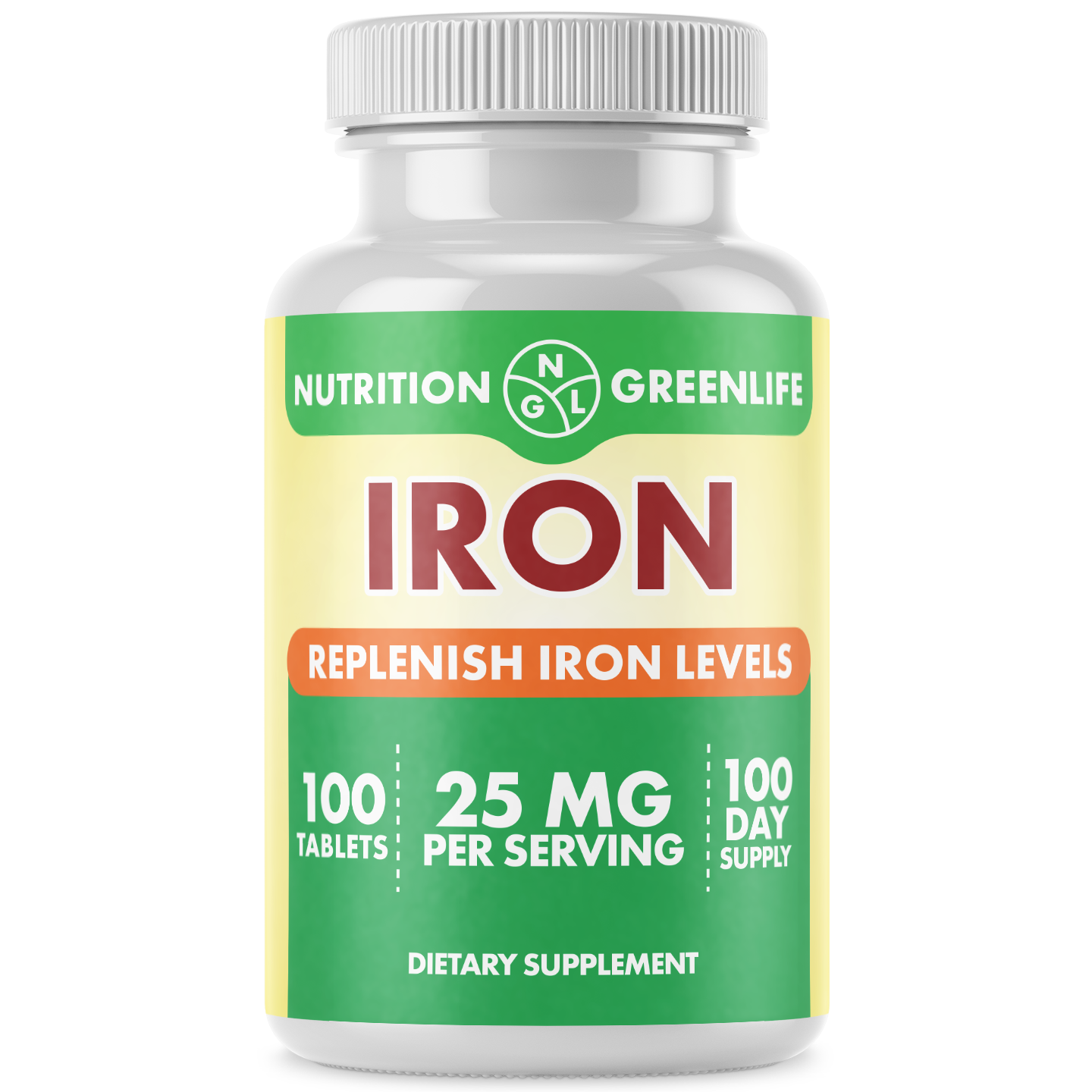 NGL Iron 25mg Tablets, Replenish Iron Levels, High Absorption, Vegan
