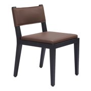 Roxas Dining Chair Brown Dining Chair, Modern Style, Plush and durable faux leather fabric, Poplar Wood, Indoor Dining
