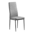 thumbnail image 4 of LOOM Modern Dining Chair Fireproof Leather Sprayed Metal Pipe Diamond Grid Pattern Restaurant Home Conference Chair Set (4 packs) GRAY, 4 of 8