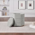 thumbnail image 2 of Maddox 6-sided Storage Ottoman in Fog Gray Fabric, 2 of 9
