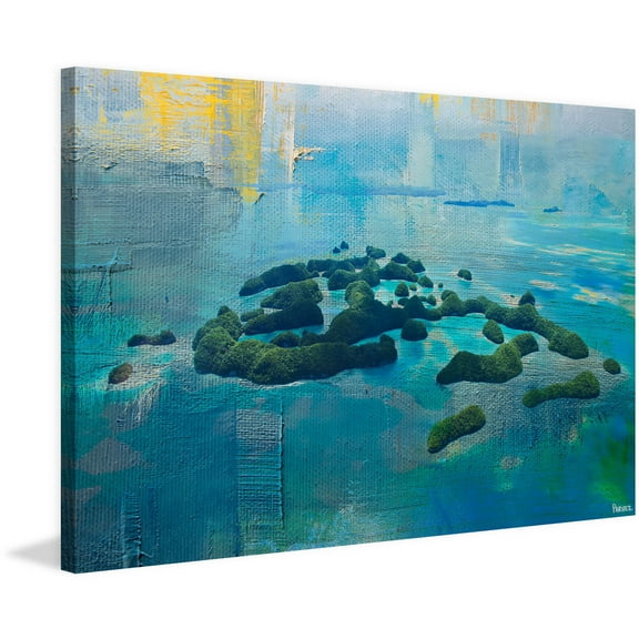 "Green Islands" Painting Print on Wrapped Canvas