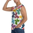 thumbnail image 3 of Haiem Men's Colorful Butterflies Print Tank Tops Summer Sleeveless Cut Off Workout T-Shirts Fitness Vest Athletic Undershirts-X-Large, 3 of 8