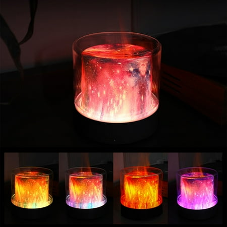 

Cailmei Flame Diffuser Humidifier Usb Colorful Flame With Timer Cool Mist Humidifier 300Ml Aromatherapy Humidifier Bedroom Office Aromatherapy Night Light Black