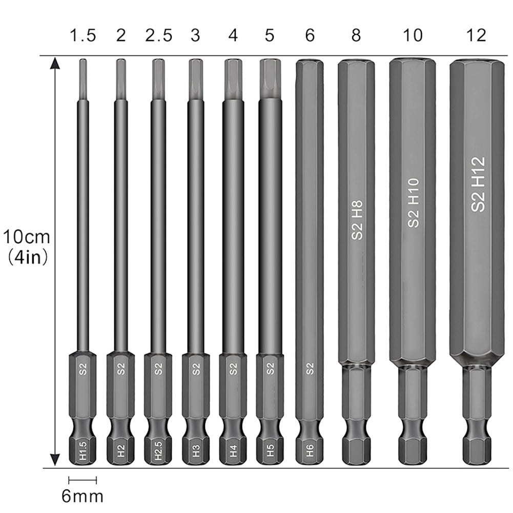 5/10Pcs Titanium Coated Bits 25/50mm 1/4 Hex Bit Pocket Screw SH 