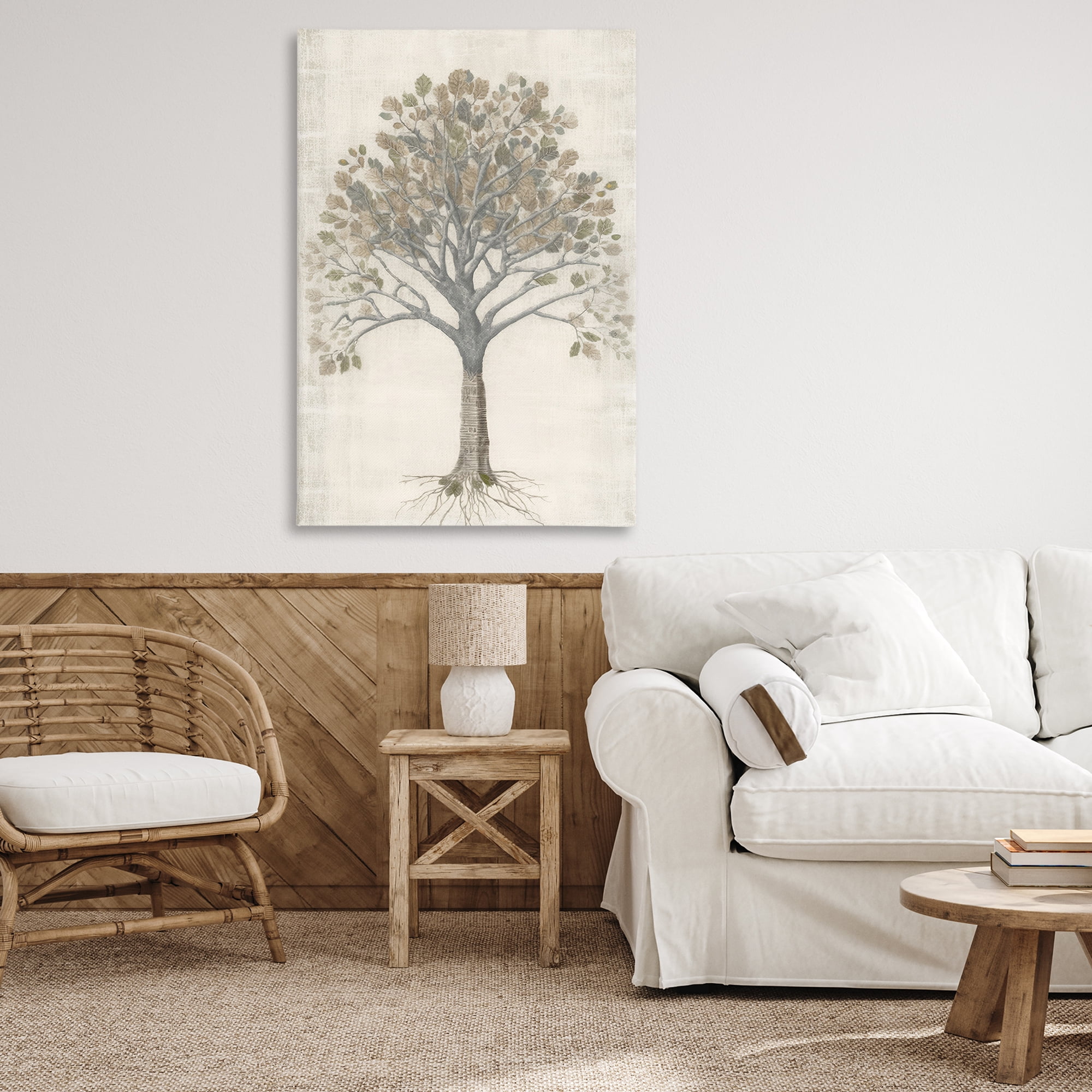 Stupell Industries Wise Tree Impression Botanical & Floral Drawing Gallery Wrapped Canvas Art Print Wall Art, 30 x 45