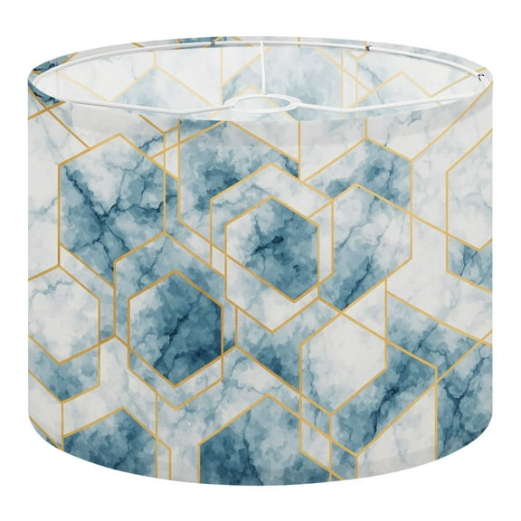 Linen Drum Lampshades seamless geometric art gold glitter lines marble polygons Metallic 13"x13"x10" Light Shade for Table Lamps Floor Lamp Shades Lampshade Replacement Assembly Required