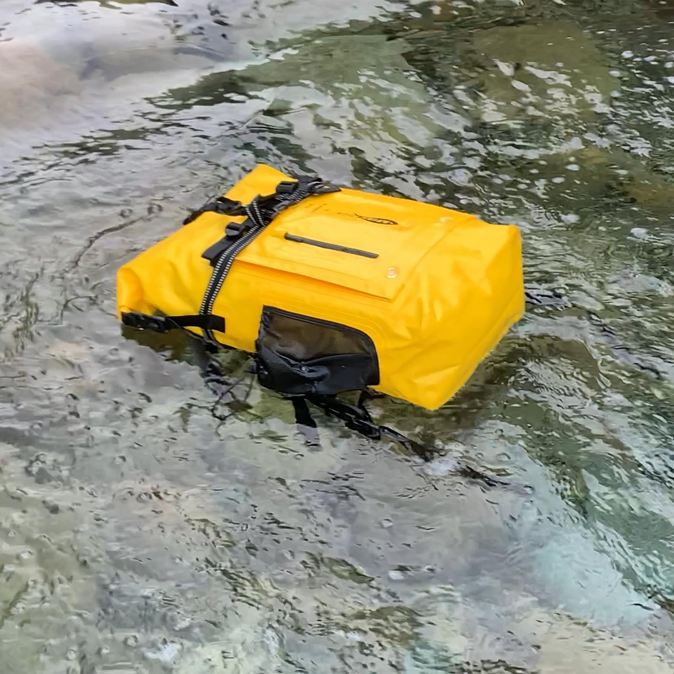 AFISHTOUR Dry Bag Waterproof Backpack, 35L Heavy Duty Roll Top Floating Dry Backpack for Kayaking, Hiking, Camping, Travel (Yellow)