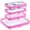 Pink, variant on 4 Pack Clear Zipper Pouches, Hard Shell Cosmetic Makeup Organizer Bags, Travel Toiletry and Diaper Bag Organizers, Toy Storage Cases, Pink, M+3S