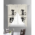 thumbnail image 3 of Letter J Swag Valances for Windows, Monogram Words Rod Pocket Sheer Valances for Large Windows, Swag Toppers Light Filtering for Kitchen Living Room 2 Panels 36''x63'', 3 of 6