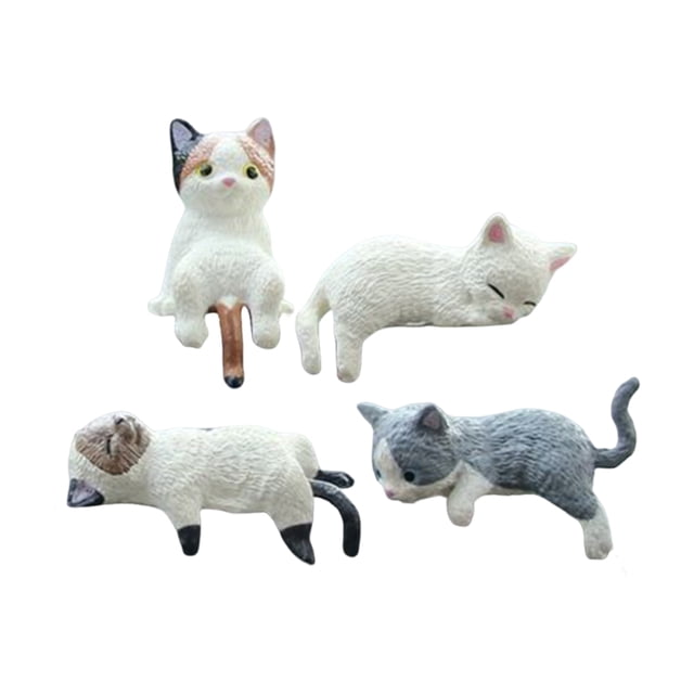 Figuras de gatito durmiendo para decoración de salpicadero de coche, diseño de gato, para parabrisas y consola, bonitos adornos de PVC, accesorio seguro y adorable para el interior del coche.