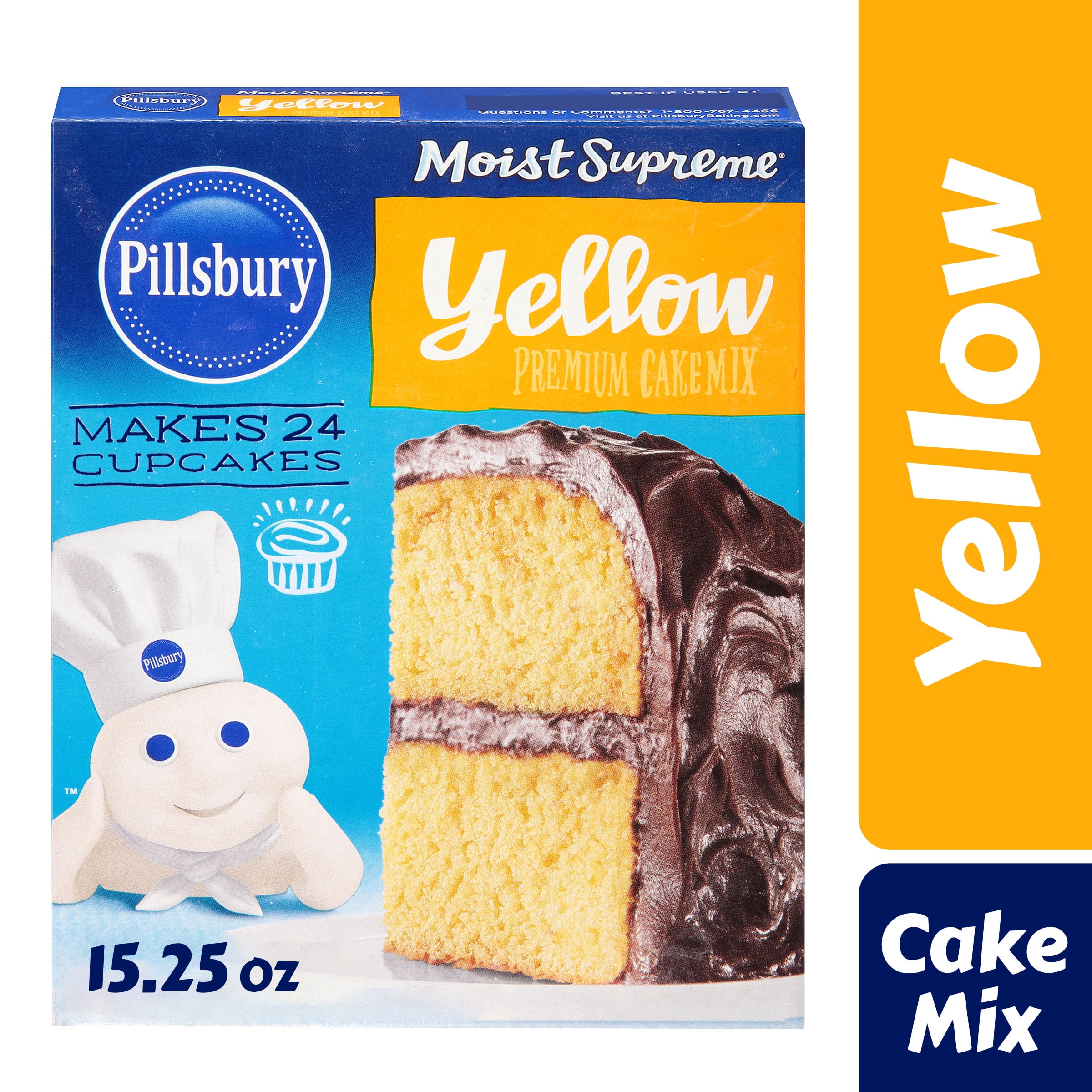 Pillsbury Moist Supreme Premium Yellow Cake Mix, 15.25 Oz Box