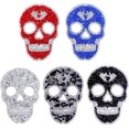 thumbnail image 1 of Parches para planchar, parche de reparación con apliques de calavera y diamantes de imitación para ropa, adorno, pantalones vaqueros, sombreros, bolsos, accesorios (calavera), 1 of 4