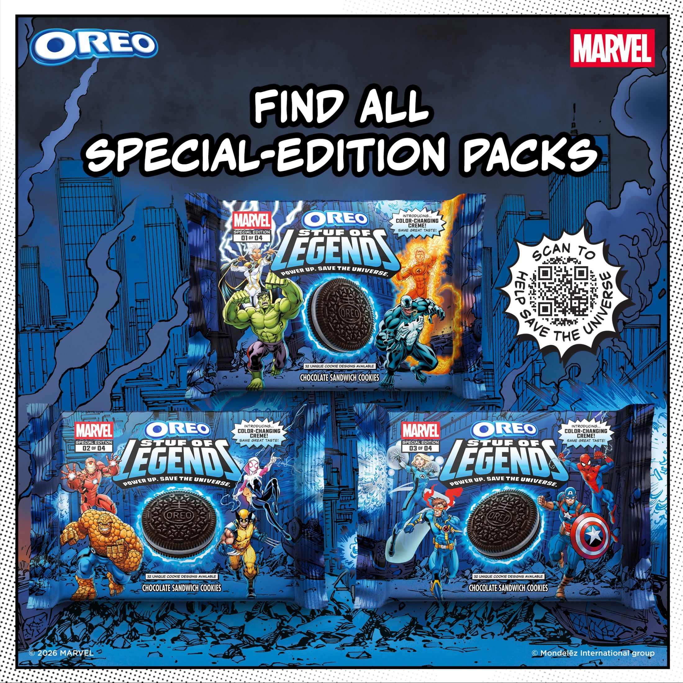 MARVEL OREO Stuf of Legends Chocolate Sandwich Cookies, Special Edition, 10.68 oz