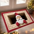 thumbnail image 7 of PoyoKee Christmas Decorations, Crystal Velvet 3D Santa Print Bathroom Rugs, Bath Mat for Entryway Porch Sink, Washable Rug for Household Indoor Xmas Decor, 7 of 7