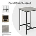 thumbnail image 3 of Bar Table Set with 2 Stools,Modern Industrial Minimalist 35.43" Counter Height Table & Stools for Kitchen, Bar, Small Spaces, Rustic MDF & Iron Frame,Grey, 3 of 10