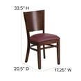 thumbnail image 5 of Flash Furniture Lacey Series Solid Back Walnut Wood Restaurant Chair - Burgundy Vinyl Seat, 5 of 11
