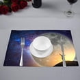 thumbnail image 2 of MKHERT Beautiful Big Full Moon Galaxy Space Exploration Placemats Table Mats for Dining Room Kitchen Table Decoration 12x18 inch,Set of 6, 2 of 4