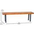 thumbnail image 2 of Tokar Natural Acacia Wood Bench - Slatted Top for Drainage - All Weather for Indoor and Outdoor Use - Seats Two - 500 lbs. Static Weight Capacity, 2 of 9