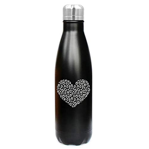Double Wall Insulated Stainless Steel Water Bottle Love Paw Print 17 oz 